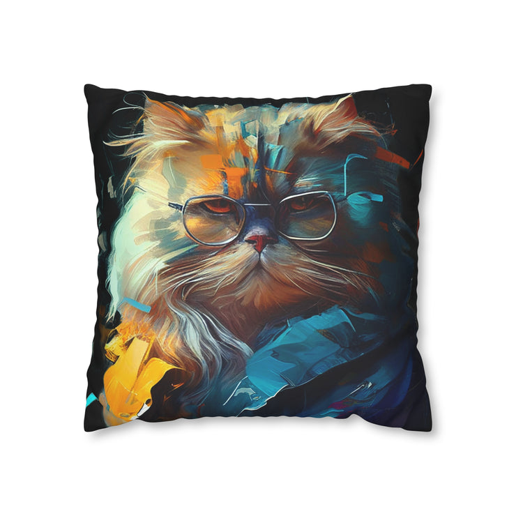 Pillow Case black, Persian cat, Animal Art, Desing gift, by Luisa Viktoria