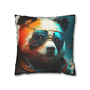 Pillow Case black, Panda, Animal Art, Desing gift, by Luisa Viktoria