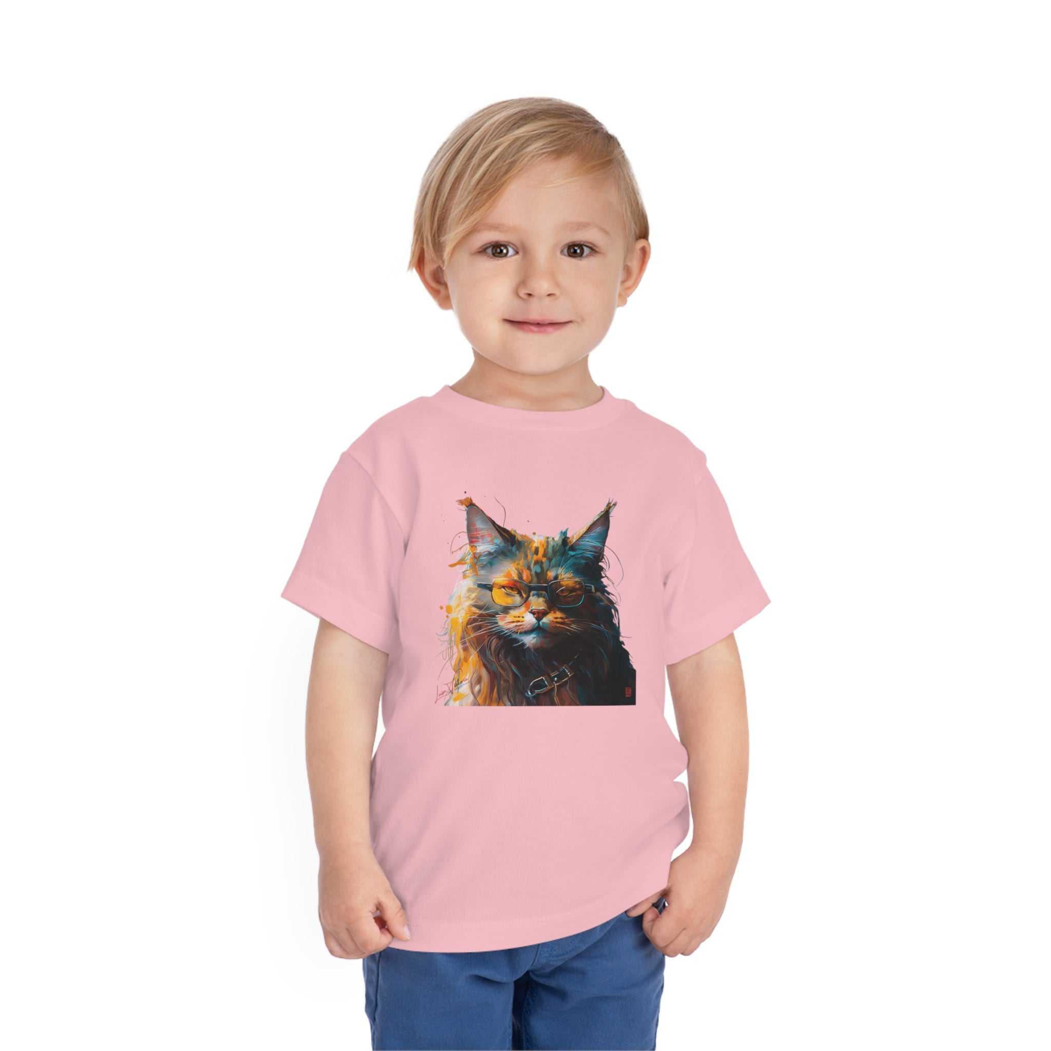 Maine coon Lifestyle Kids Animal T-Shirt red