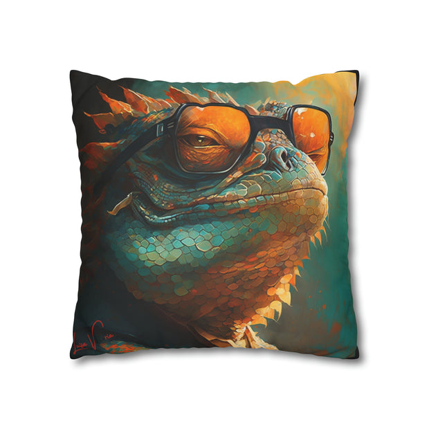 Pillow Case black, Bearded dragons, Animal Art, Desing gift, by Luisa Viktoria