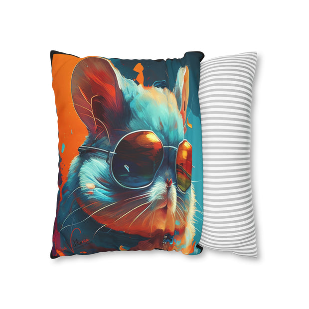 Pillow Case black, Chinchillas, Animal Art, Desing gift, by Luisa Viktoria