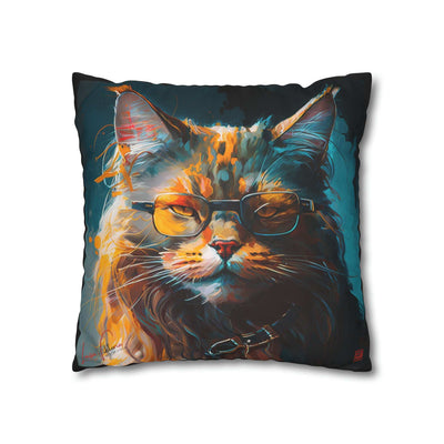 Pillow Case black, Maine coon, Animal Art, Design gift, by Luisa Viktoria