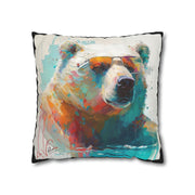 Pillow Case black, Polar bear, Animal Art, Desing gift, by Luisa Viktoria