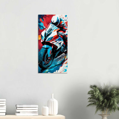 BMW S1000RR Motorcycle vertical canvas wall art print