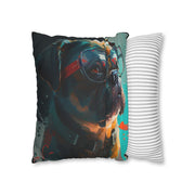 Pillow Case black, Pug Mops, Animal Art, Desing gift, by Luisa Viktoria