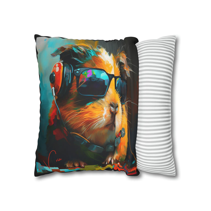 Pillow Case black, Guinea pig, Animal Art, Desing gift, by Luisa Viktoria