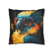 Pillow Case black, Parrot, Animal Art, Desing gift, by Luisa Viktoria
