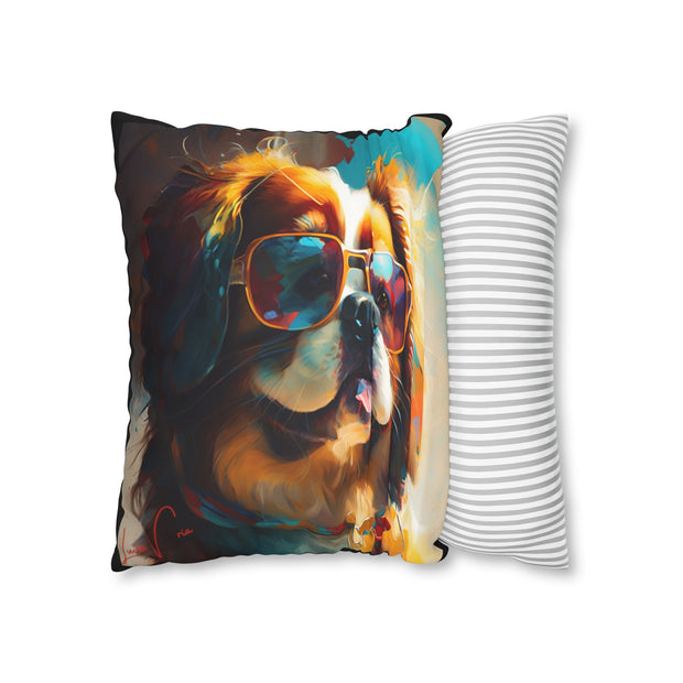 Pillow Case black, Cavalier King Charles Spaniel, Animal Art, Desing gift, by Luisa Viktoria