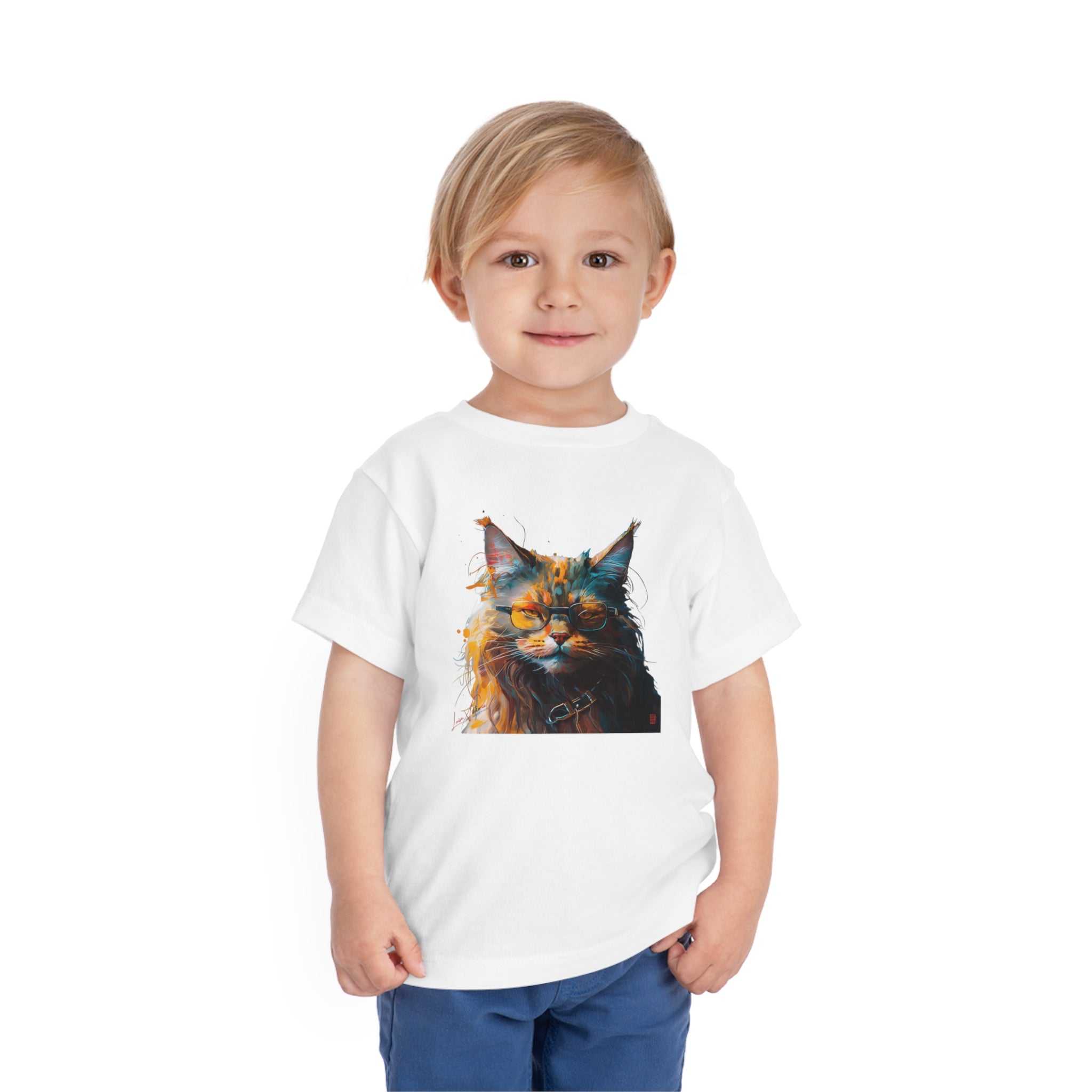 Maine coon Lifestyle Kids Animal T-Shirt white