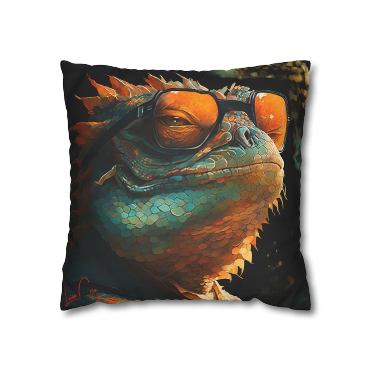 Pillow Case black, Bearded dragons, Animal Art, Desing gift, by Luisa Viktoria