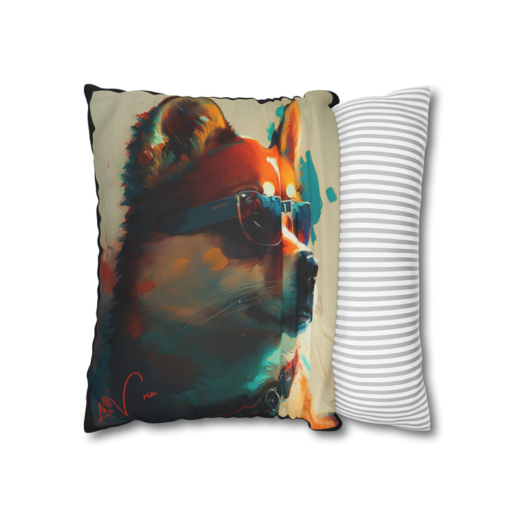 Pillow Case black, Akita, Animal Art, Desing gift, by Luisa Viktoria