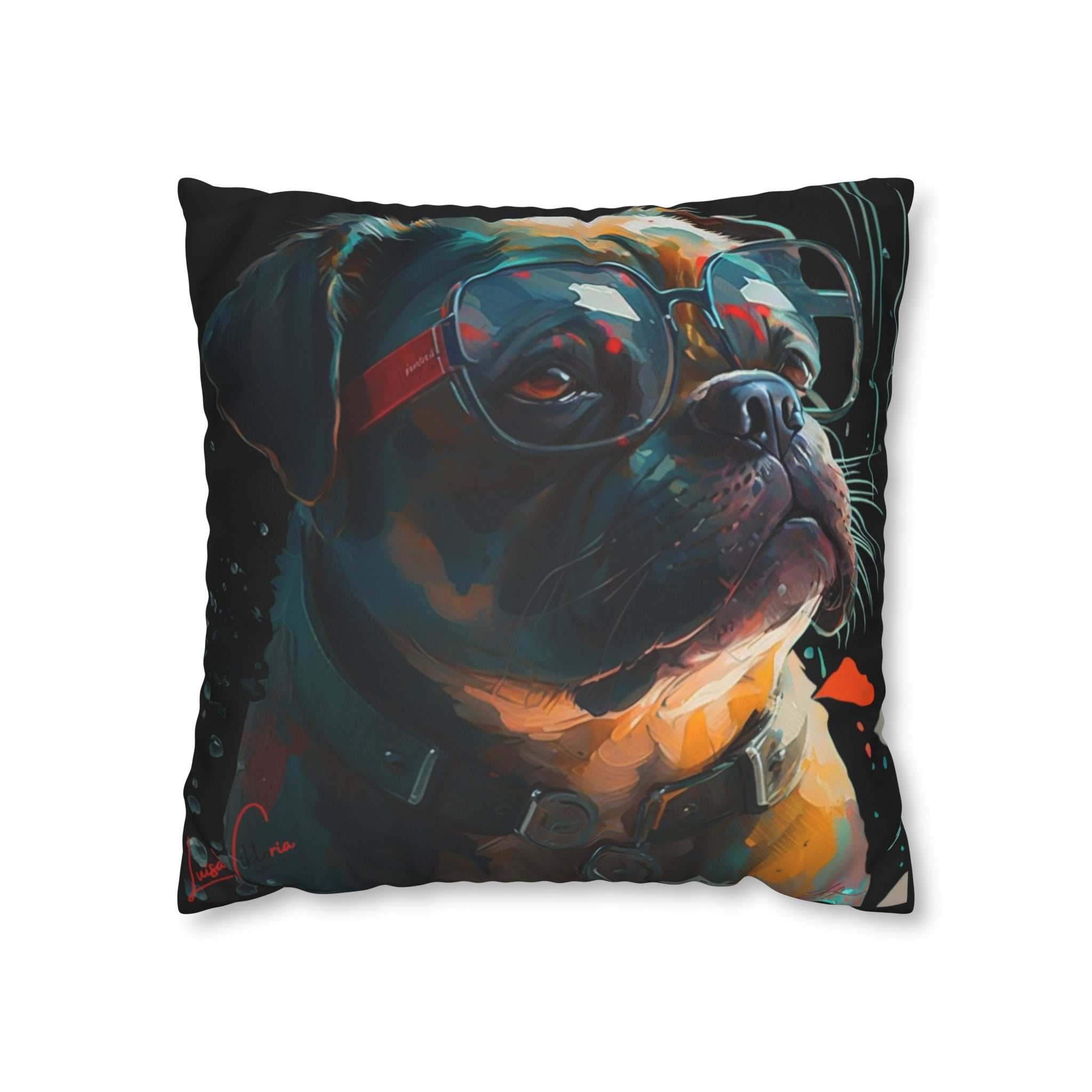 Pug mops accent pillow cover Desing gift, by Luisa Viktoria