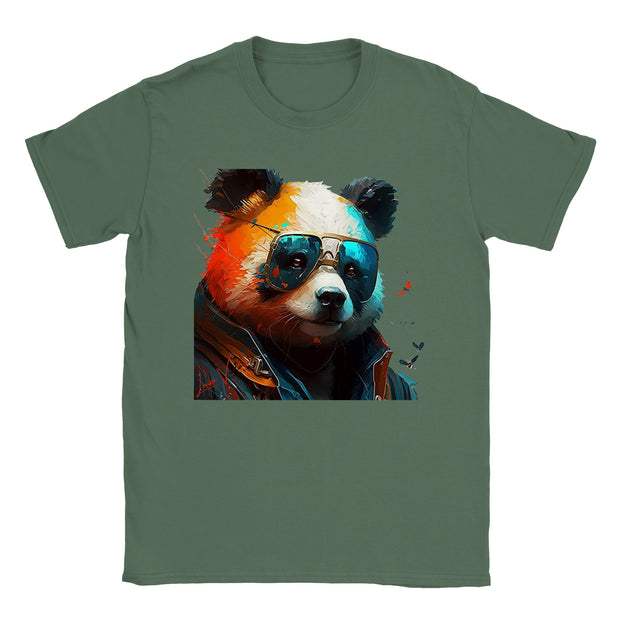 Trend Art Design T-Shirt. Panda with glasses. Luisa Viktoria