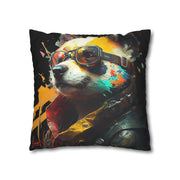 Pillow Case black, Panda with glasses, Animal Art, Desing gift, by Luisa Viktoria