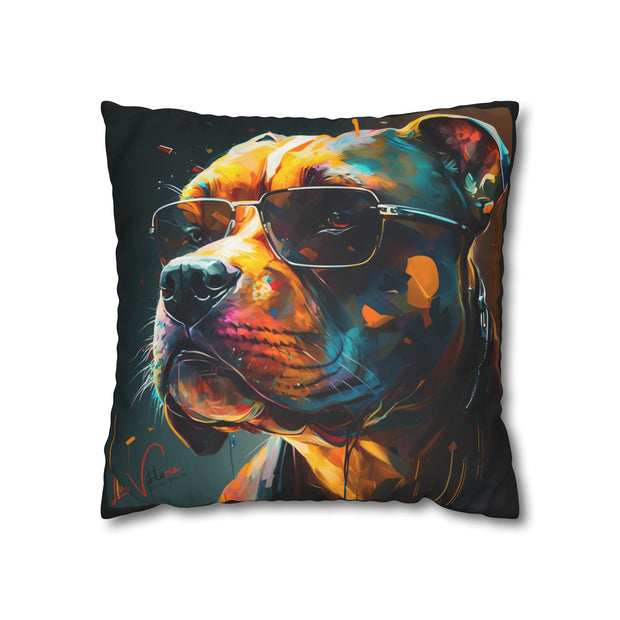 Pillow Case black, American pit bull, Animal Art, Desing gift, by Luisa Viktoria