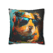 Pillow Case black, Guinea pig, Animal Art, Desing gift, by Luisa Viktoria