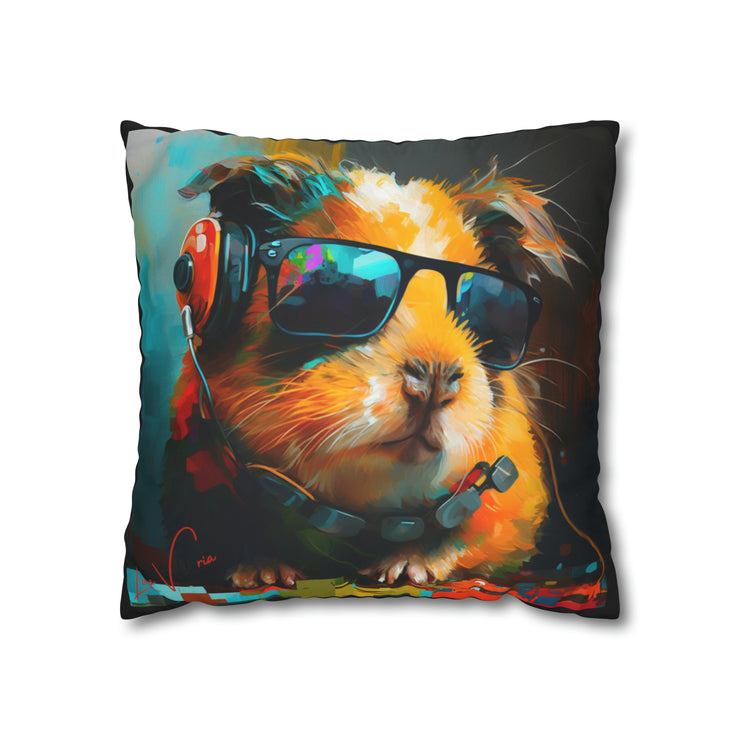 Pillow Case black, Guinea pig, Animal Art, Desing gift, by Luisa Viktoria