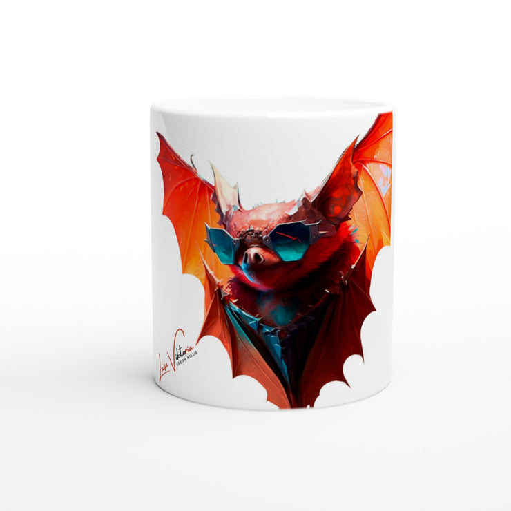 Ceramic Mug 11oz, Bat, Design gift, by Luisa Viktoria