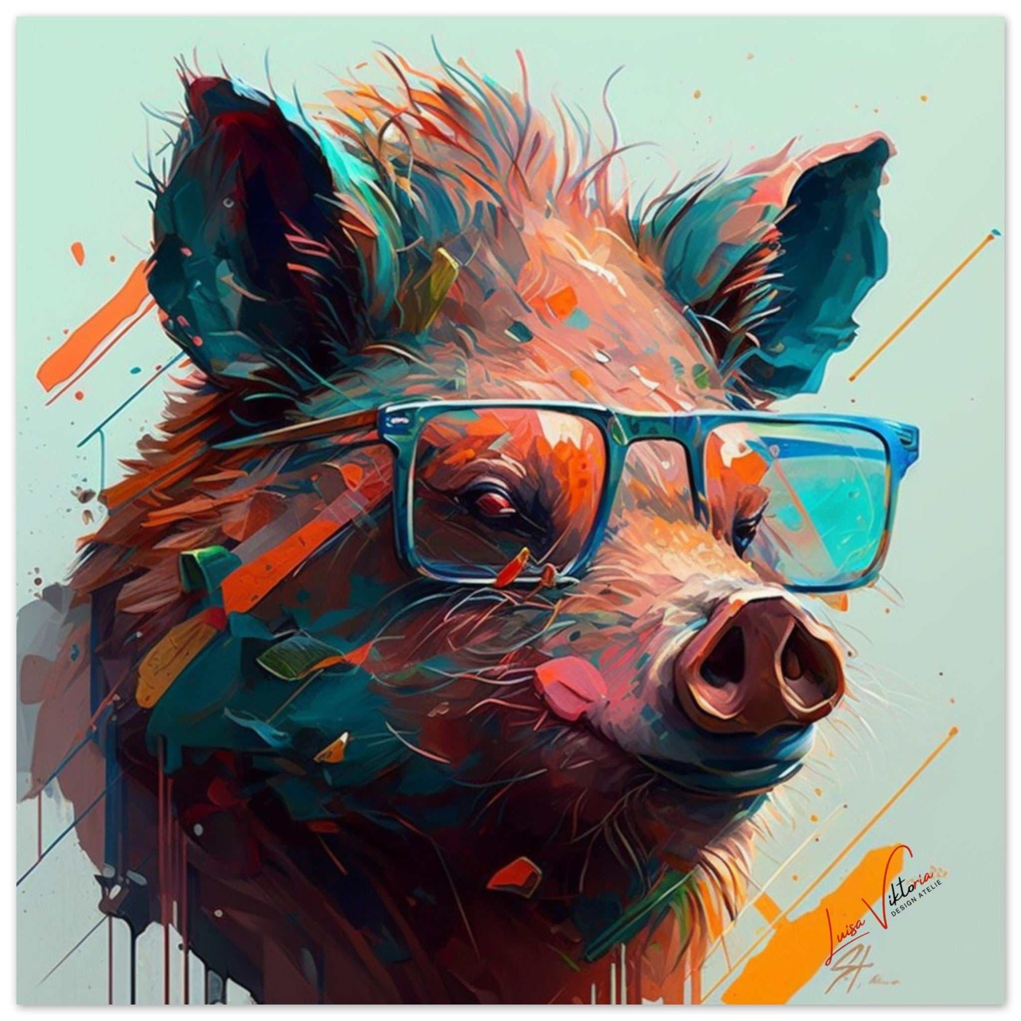 Wild Boar luxury wall art decor unique gift Luisa-Viktoria