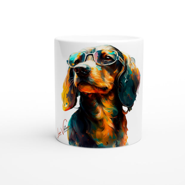 Ceramic Mug 11oz, Dachshunds, Design gift, by Luisa Viktoria