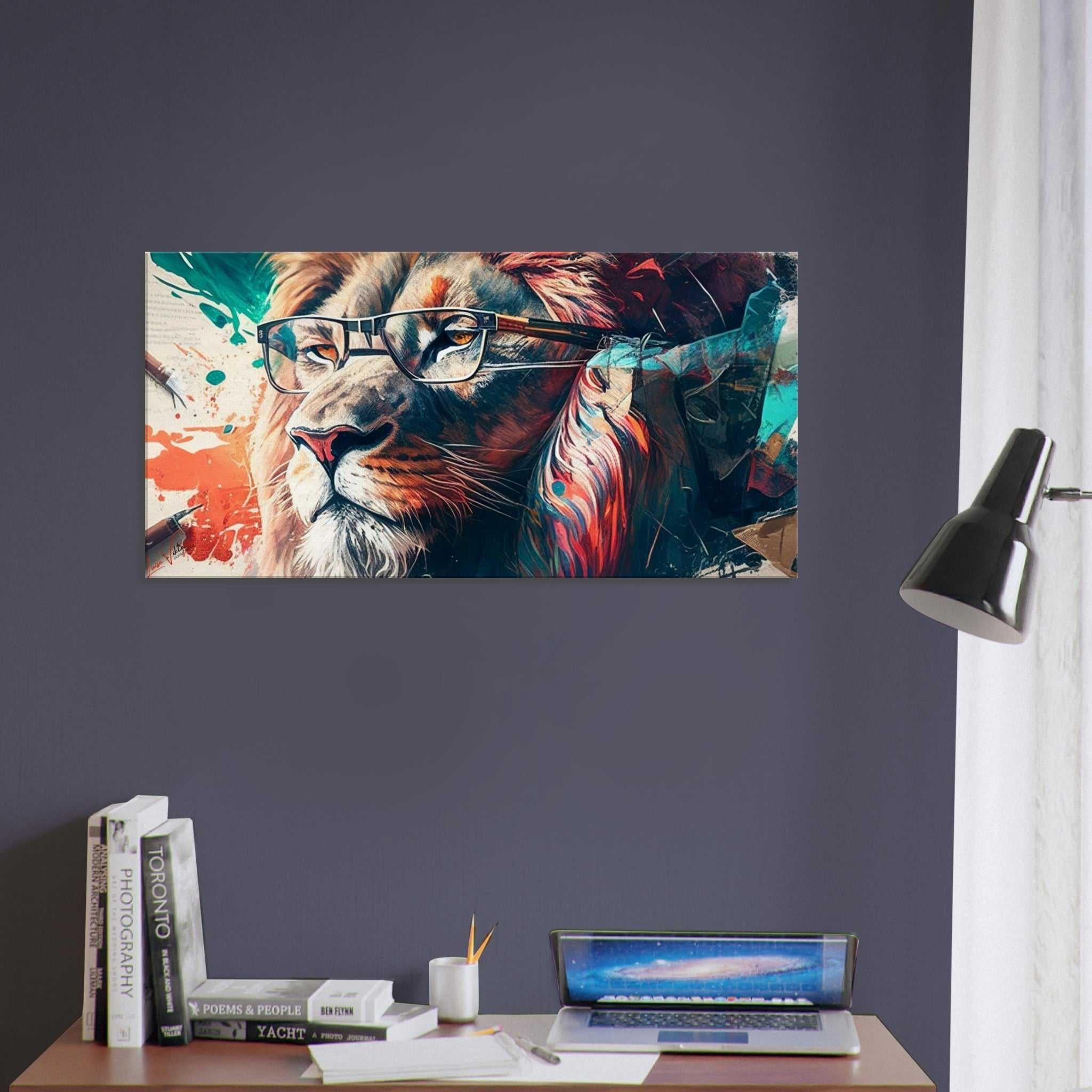 Lion horizontal canvas wall art print