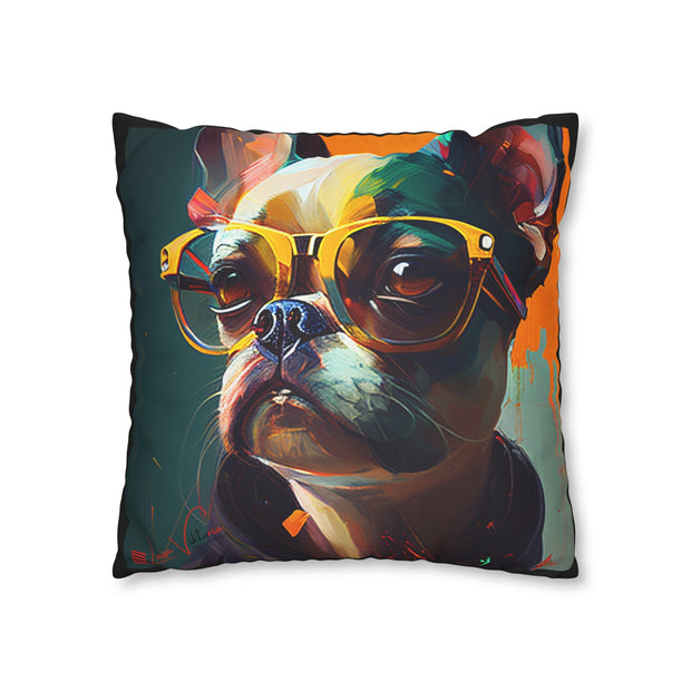 Pillow Case black, French bulldog, Animal Art, Design gift, by Luisa Viktoria