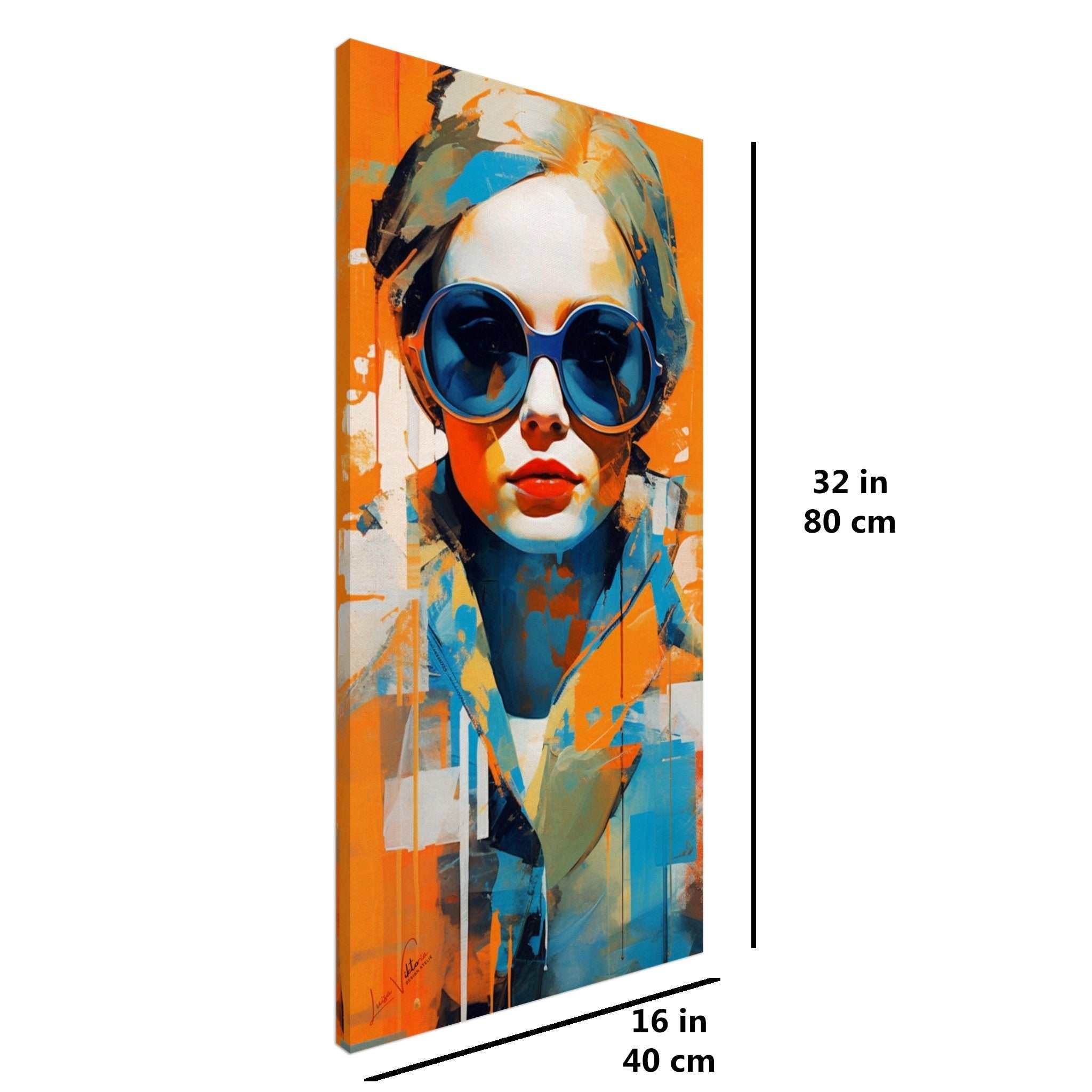 A charming lady - vertical canvas wall art print