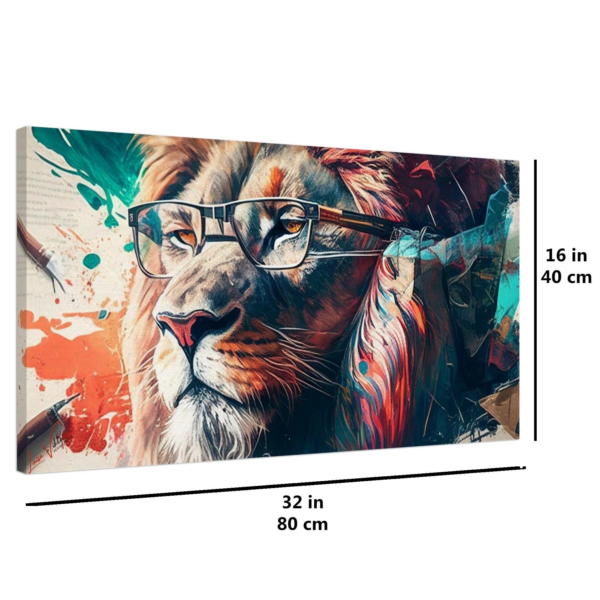 Lion horizontal canvas wall art print Luisa-Viktoria