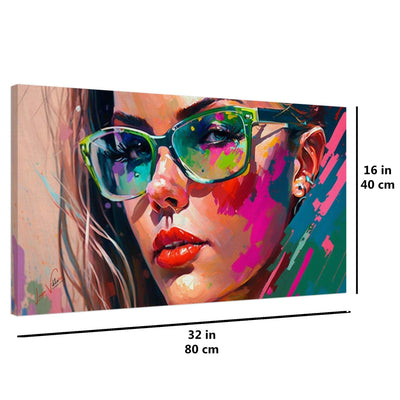 Pink and blue horizontal canvas wall art print Luisa-Viktoria