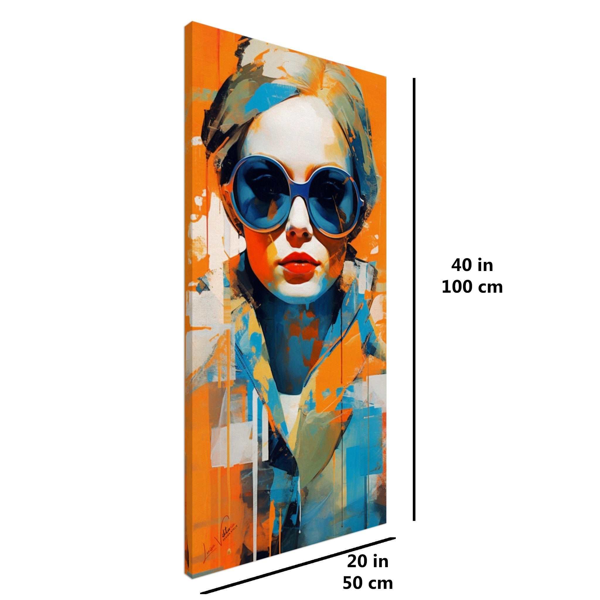 A charming lady - vertical canvas wall art print