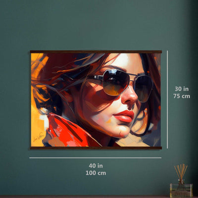 Woman with sunglasses. Luxury poster with rails by Luisa-Viktoria