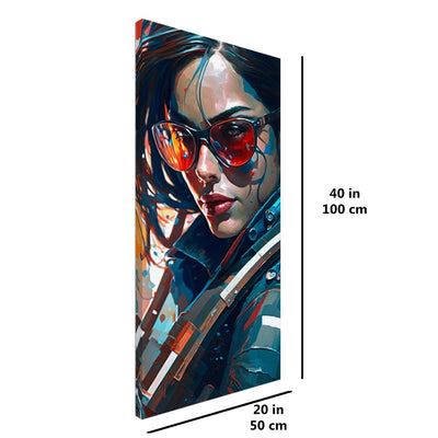 Woman and future vertical canvas wall art print Luisa-Viktoria