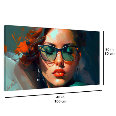 Grew and dark green horizontal canvas wall art print