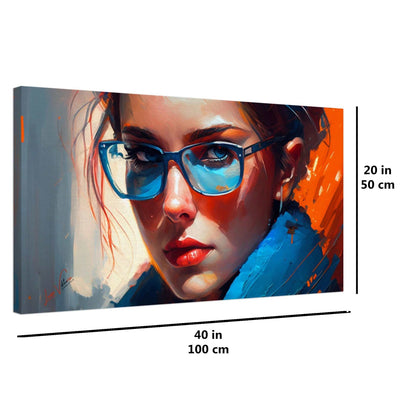 Red and blue horizontal canvas wall art print