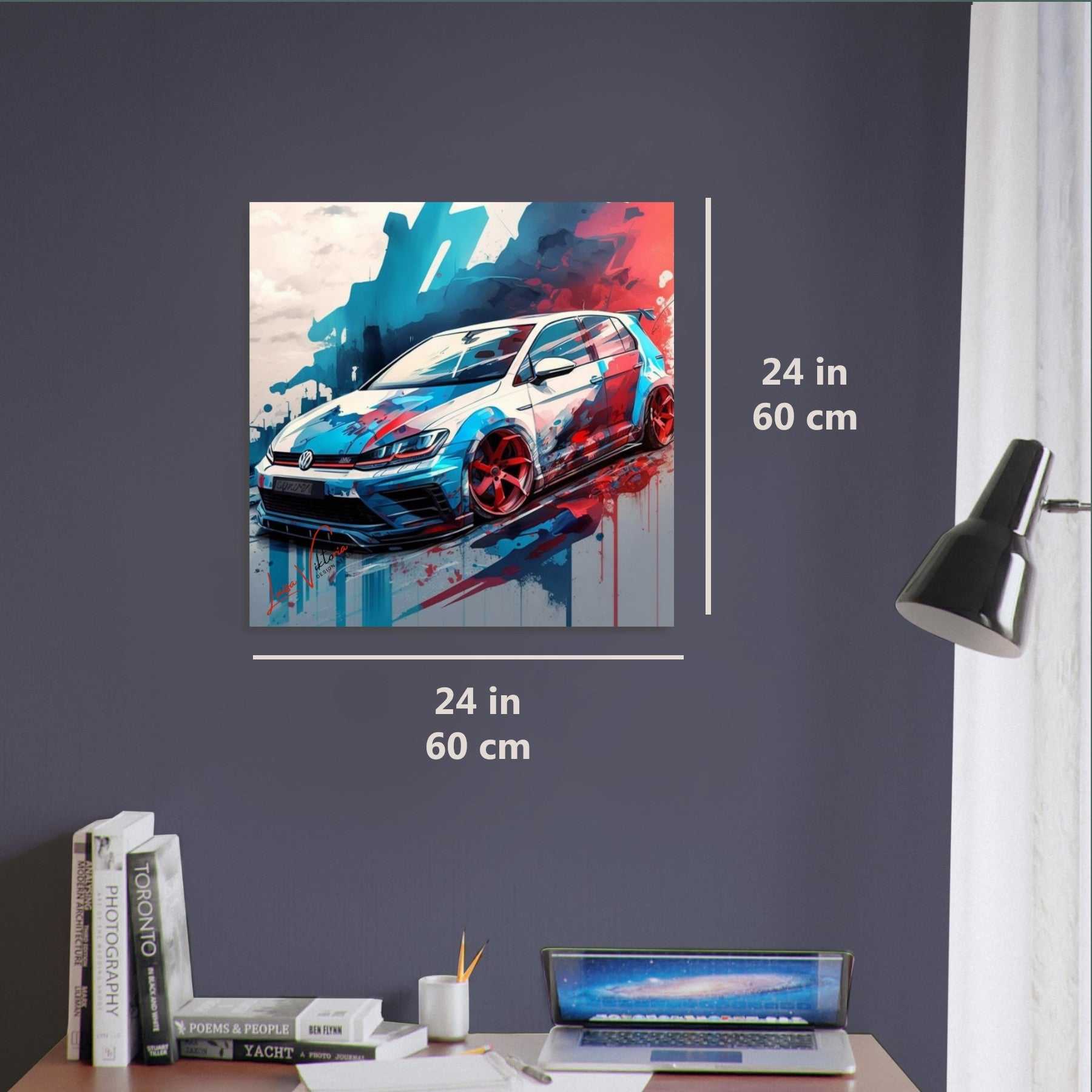 Car VW Golf R GTE luxury wall art decor is a unique gift Luisa-Viktoria