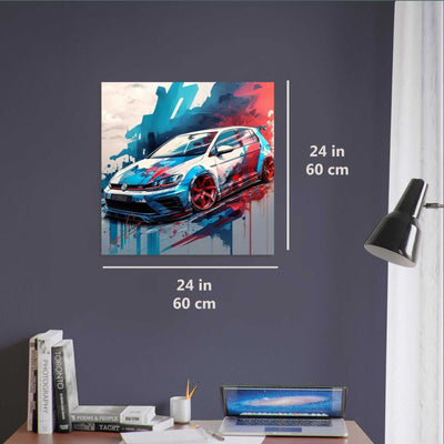 Car VW Golf R GTE luxury wall art decor is a unique gift Luisa-Viktoria