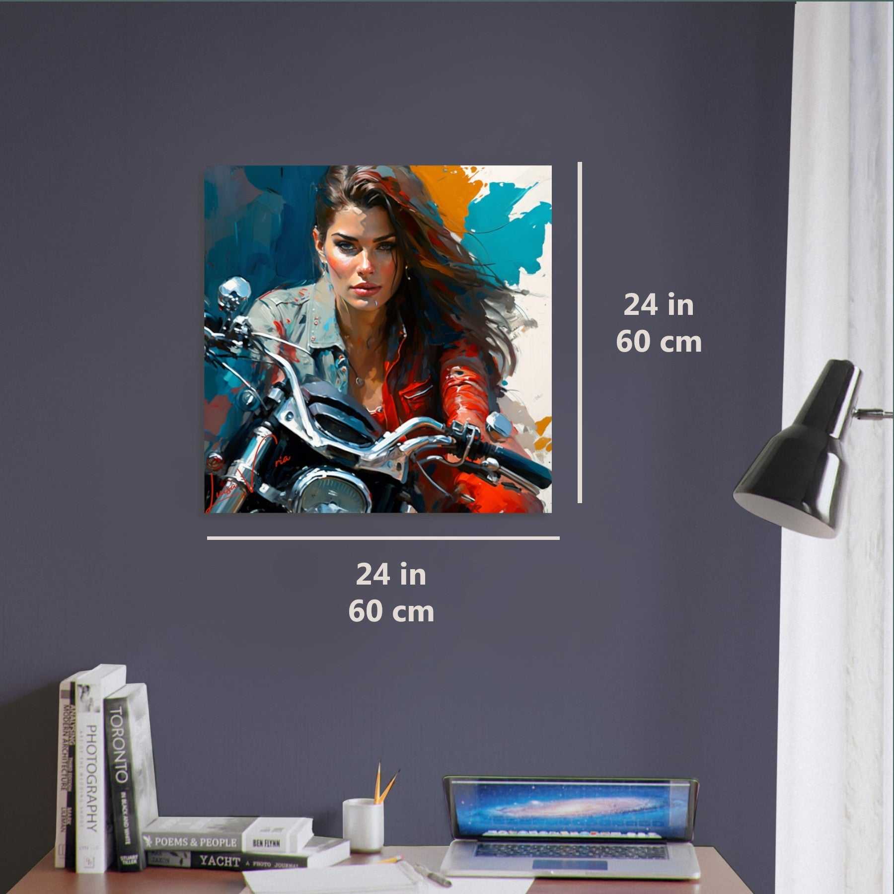 Bike and Woman luxury wall art decor unique gift Luisa-Viktoria