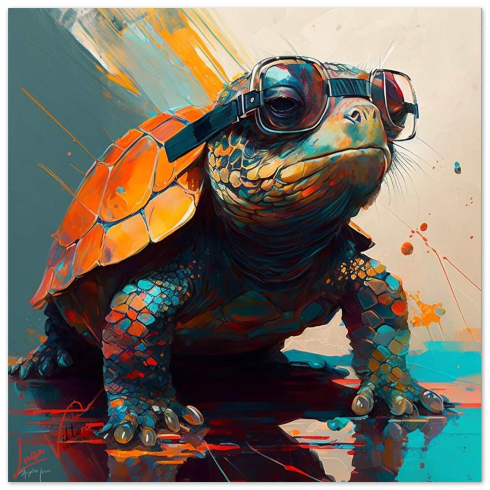 Turtle luxury wall art decor unique gift Luisa-Viktoria