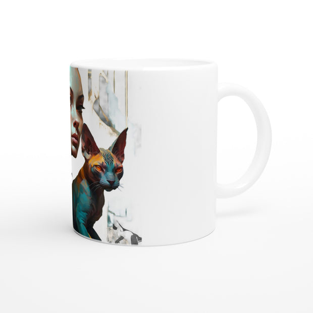 Ceramic Mug 11oz, Sphynx cat, Design gift, by Luisa Viktoria