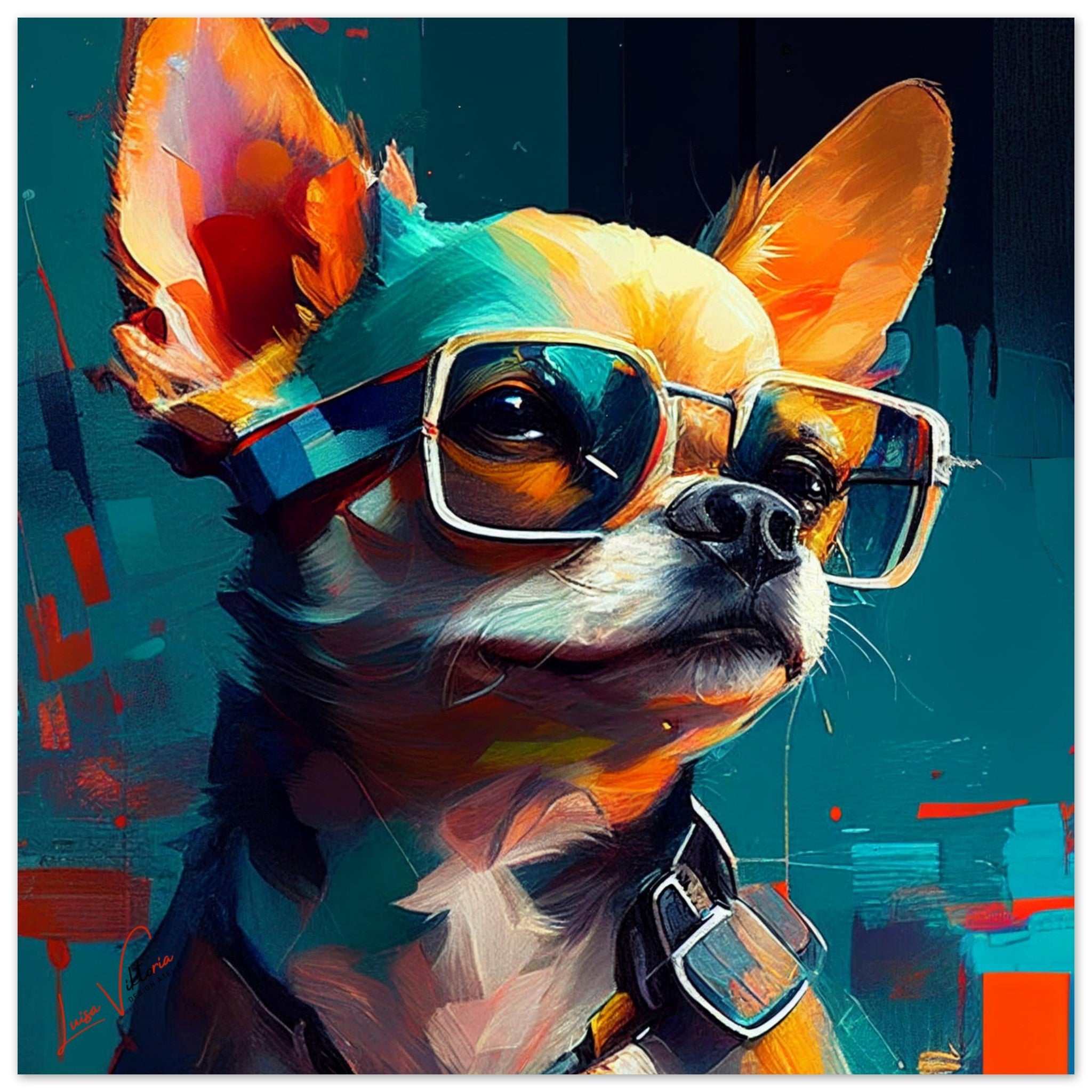 Chihuahua luxury wall art decor unique gift Luisa-Viktoria