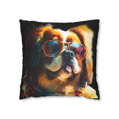 Pillow Case black, Cavalier King Charles Spaniel, Animal Art, Desing gift, by Luisa Viktoria