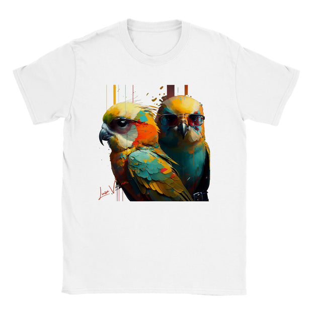 Unisex Trend Art Design T-Shirt. Budgies. Luisa Viktoria