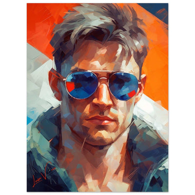 Portrait of a man colorful poster art print Luisa-Viktoria