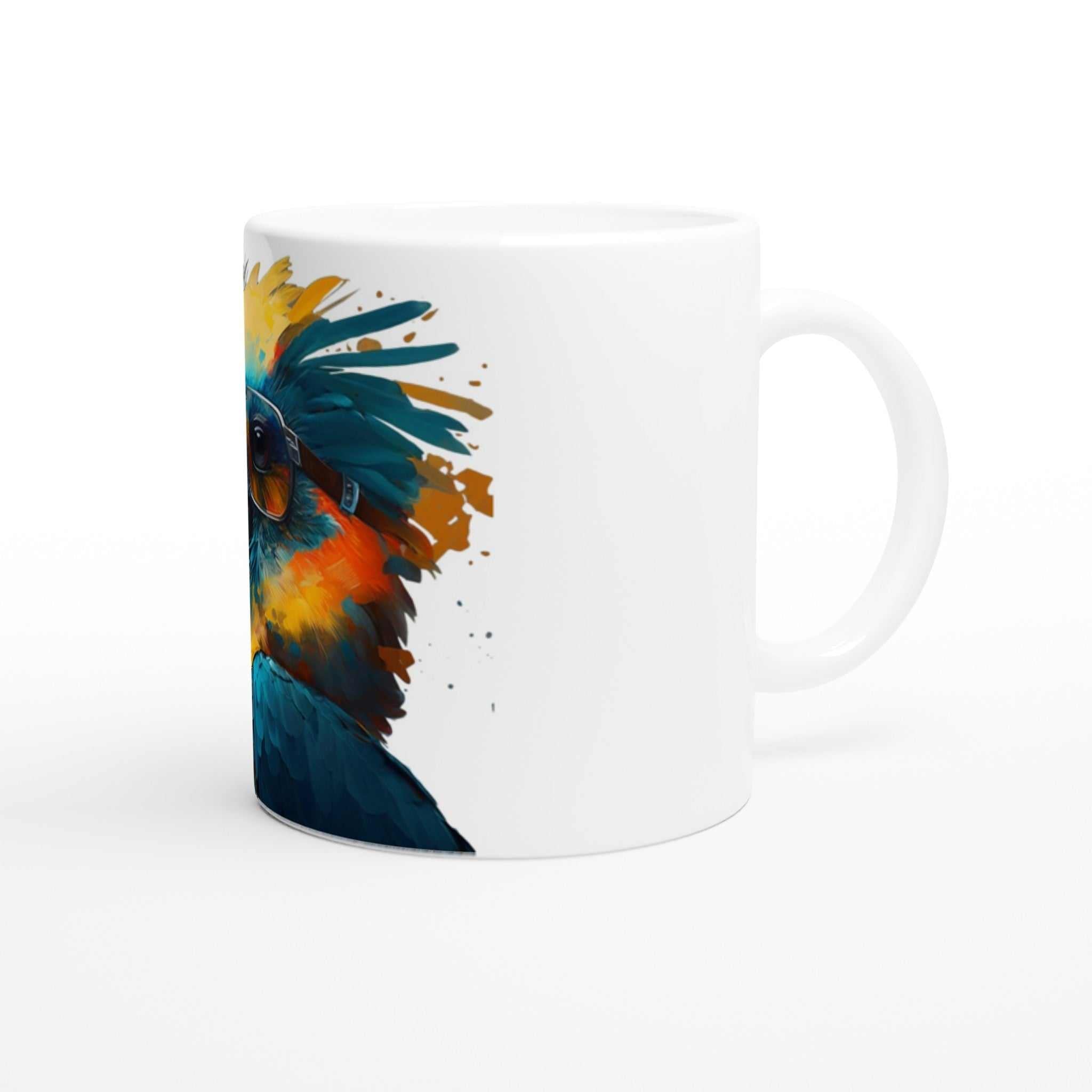 Ceramic Mug 11oz, Parrot, Design gift, by Luisa Viktoria