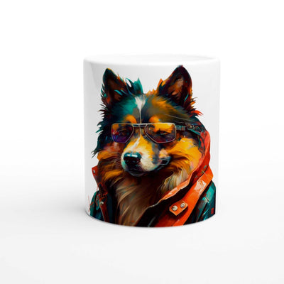 Collie Dog ceramic coffee mug Design gift, by Luisa Viktoria