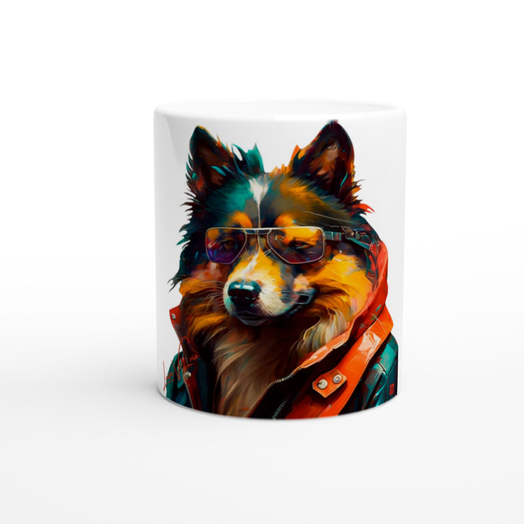 Ceramic Mug 11oz, Dog Collie, Design gift, by Luisa Viktoria