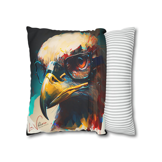 Eagle with glasses accent pillow cover and throw cushion case Luisa-Viktoria