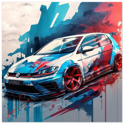 Car VW Golf R GTE luxury wall art decor is a unique gift Luisa-Viktoria