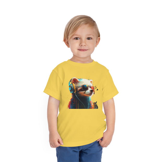 Kids' T-Shirt. Ferret with glasses
