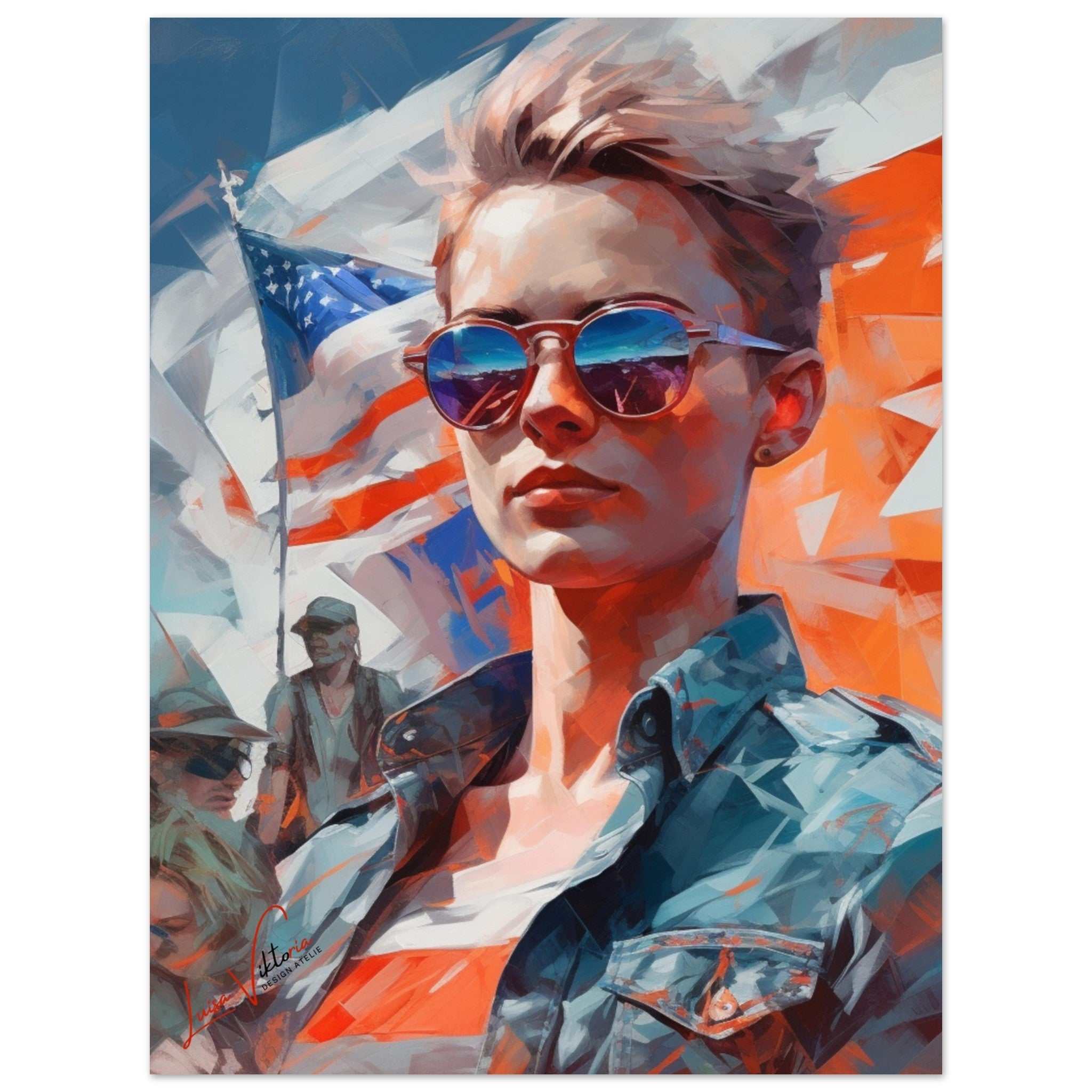 Strong lady colorful poster art print Luisa-Viktoria
